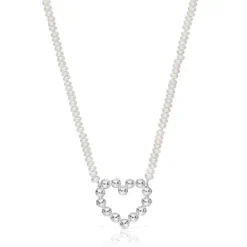 Collar corto de plata motivo corazón y perlas cultivadas Sugar Party^TOUS Online