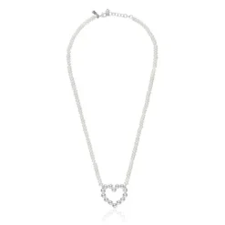 Collar corto de plata motivo corazón y perlas cultivadas Sugar Party^TOUS Online