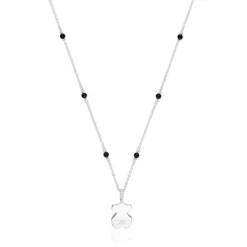 Collar corto de plata, ónix y motivo oso Grain^TOUS New