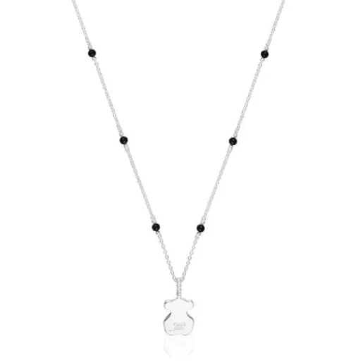 Collar corto de plata, ónix y motivo oso Grain^TOUS New