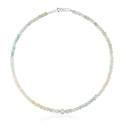 Collar corto de plata y berilos multicolor Basic Colors^TOUS New