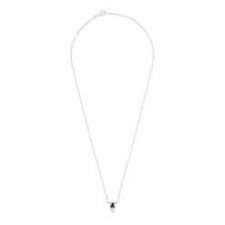 Collar corto de plata y motivo oso pequeño en ónix Icon Color^TOUS Best