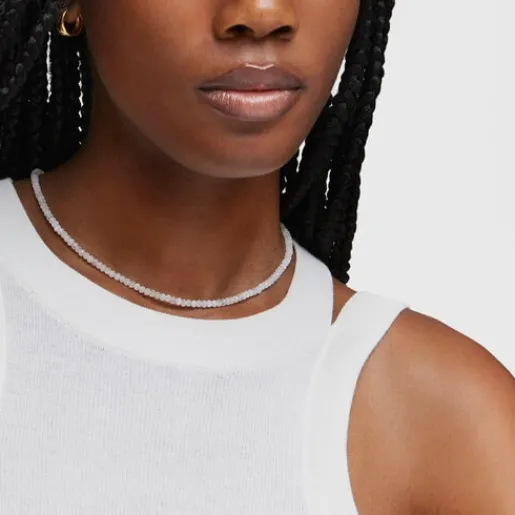 Collar corto de plata y piedra luna Basic Colors^TOUS Hot