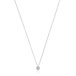 Collar corto rosetón de oro blanco y diamantes 0,10 ct Les Classiques^TOUS Hot