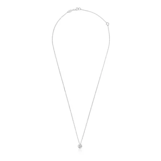 Collar corto rosetón de oro blanco y diamantes 0,15 ct Les Classiques^TOUS Online