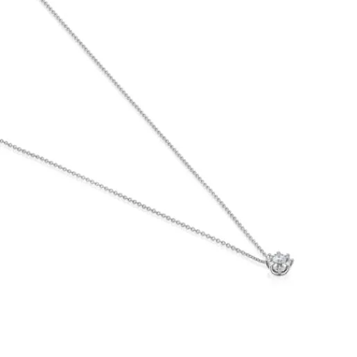 Collar corto rosetón de oro blanco y diamantes 0,15 ct Les Classiques^TOUS Online