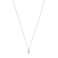 Collar cruz de oro blanco con diamantes Les Classiques^TOUS
