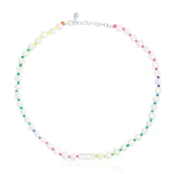Collar de nylon multicolor, plata y perlas cultivadas Logo^TOUS Sale