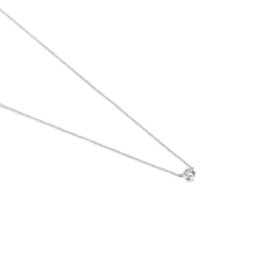 Collar de oro blanco con diamantes 0.10ct. Boca osos^TOUS Best
