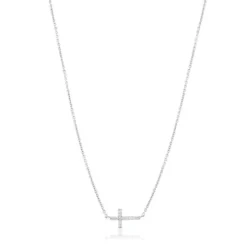Collar de oro blanco con diamantes Cruz^TOUS Clearance
