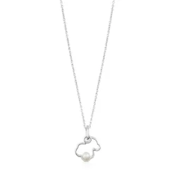 Collar de plata con perla cultivada motivo silueta oso Silueta^TOUS Online