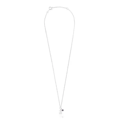 Collar de plata y amatista oso Bold Motif^TOUS