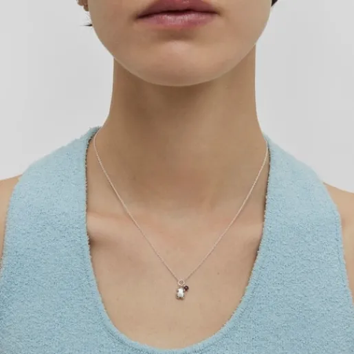 Collar de plata y amatista oso Bold Motif^TOUS