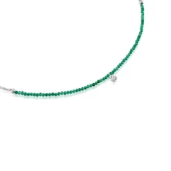 Collar de y calcedonia verde tratada Bold Bear^TOUS Hot