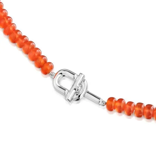 Collar de y calcedonia tratada naranja MANIFESTO^TOUS Hot