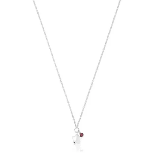 Collar de plata y rodolita flor Bold Motif^TOUS Best