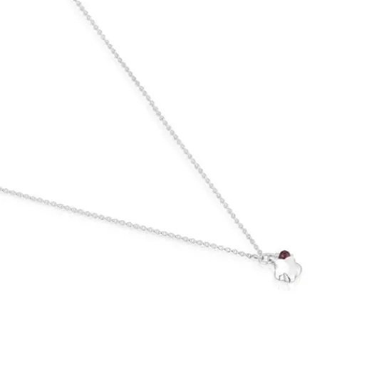 Collar de plata y rodolita flor Bold Motif^TOUS Best