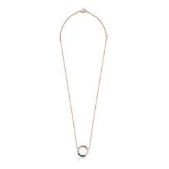 Collar disco con baño de oro rosa 18 kt sobre plata y gemas Straight^TOUS Clearance