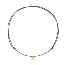 Collar flor de y cordón marrón Balloon^TOUS New