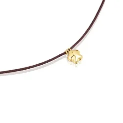 Collar flor de y cordón marrón Balloon^TOUS New