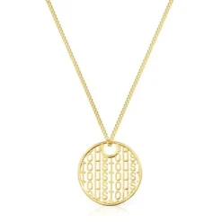 Collar grande con baño de oro 18 kt sobre plata Logo^TOUS Hot
