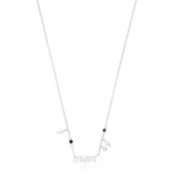 Collar Mom de plata, perlas cultivadas y gemas Mama^TOUS