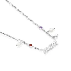 Collar Mom de plata, perlas cultivadas y gemas Mama^TOUS