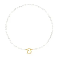 Collar oso de oro y perlas Hold^TOUS