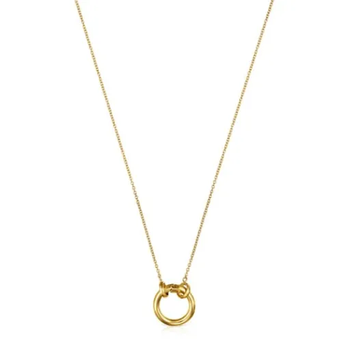 Collar pequeño con baño de oro 18 kt sobre plata Hold^TOUS Hot