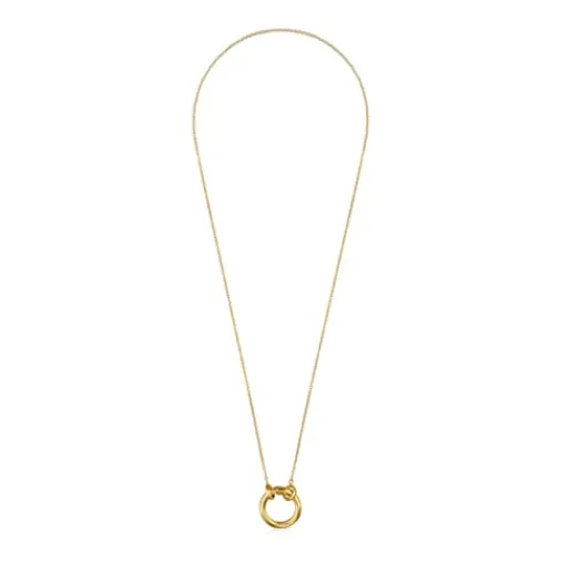 Collar pequeño con baño de oro 18 kt sobre plata Hold^TOUS Hot