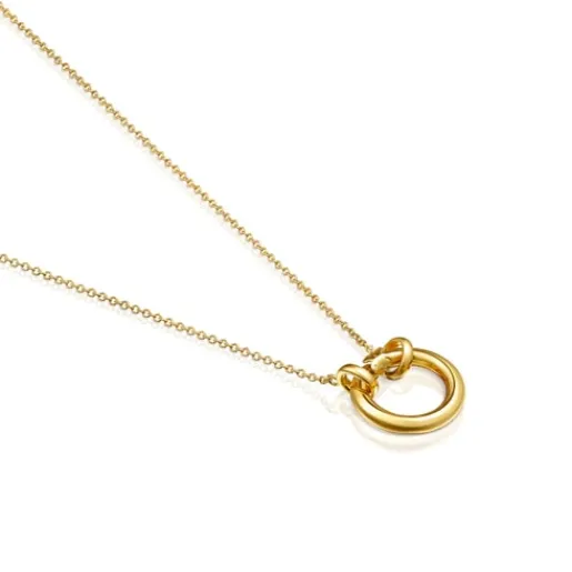 Collar pequeño con baño de oro 18 kt sobre plata Hold^TOUS Hot