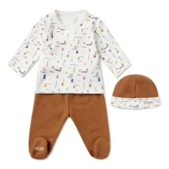 Conjunto de bebé de recién nacido Geome beige^TOUS New