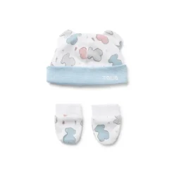 Conjunto de bebé gorro y manoplas Colors azul^TOUS Best