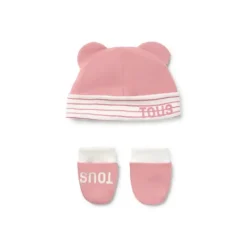 Conjunto de bebé gorro y manoplas Classic rosa^TOUS New