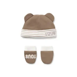Conjunto de bebé gorro y manoplas Classic beige^TOUS Best