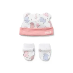 Conjunto de bebé gorro y manoplas Colors rosa^TOUS Best