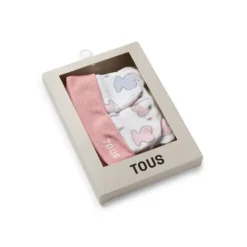 Conjunto de bebé gorro y manoplas Colors rosa^TOUS Best