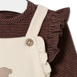 Conjunto de niña a rayas y liso Pink rosa^TOUS Online
