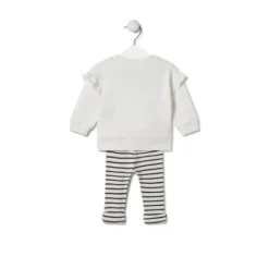 Conjunto de niña liso y a rayas Black crudo^TOUS Discount