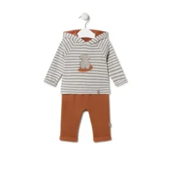 Conjunto de niño a rayas con oso Grey único^TOUS Sale