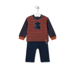Conjunto de niño a rayas y liso Black azul marino^TOUS Discount