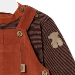 Conjunto de niño a rayas y liso Black naranja^TOUS Best
