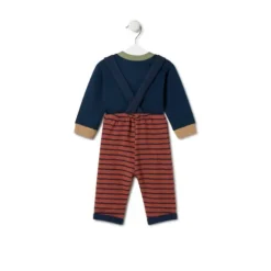 Conjunto de niño liso y a rayas Blue azul marino^TOUS Discount