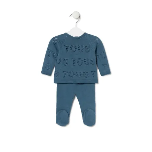 Conjunto de punto de bebé Tricot logo azul^TOUS Online