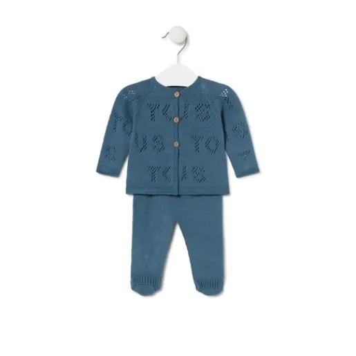 Conjunto de punto de bebé Tricot logo azul^TOUS Online