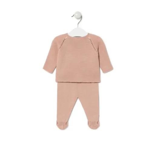 Conjunto de punto de bebé Tricot rosa^TOUS Hot