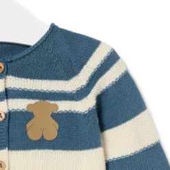 Conjunto de punto de bebé Tricot a rayas azul^TOUS New