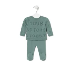 Conjunto de punto de bebé Tricot logo verde^TOUS Discount