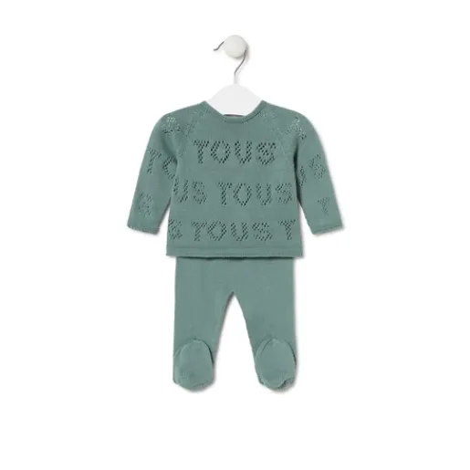 Conjunto de punto de bebé Tricot logo verde^TOUS Discount