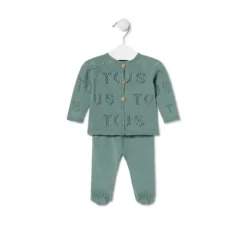 Conjunto de punto de bebé Tricot logo verde^TOUS Discount